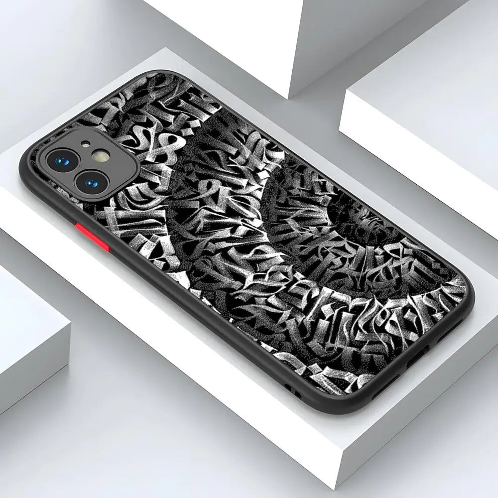 Pokras Lampas Graffiti Art Phone Case – Matte Transparent Back for iPhone 11-15 Pro Max Royal Luxe Market