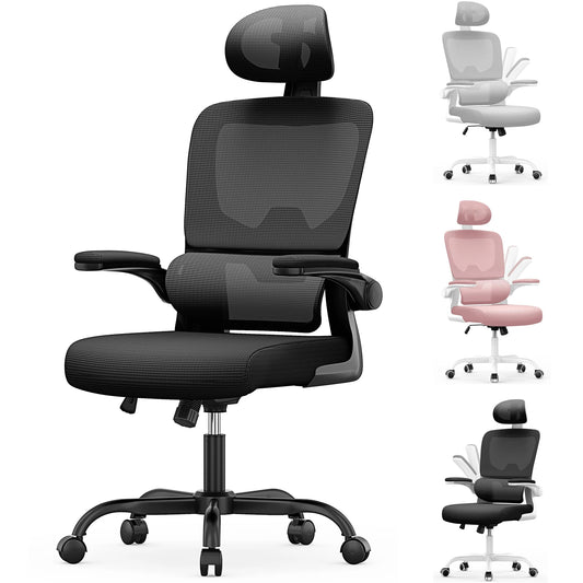 Ergonomic Office Mesh Chair, Liftable High Back Gaming Chair with 3D Lumbar Support, Swivel Desk Chair Seat Depth Adjustable Royal Luxe Market