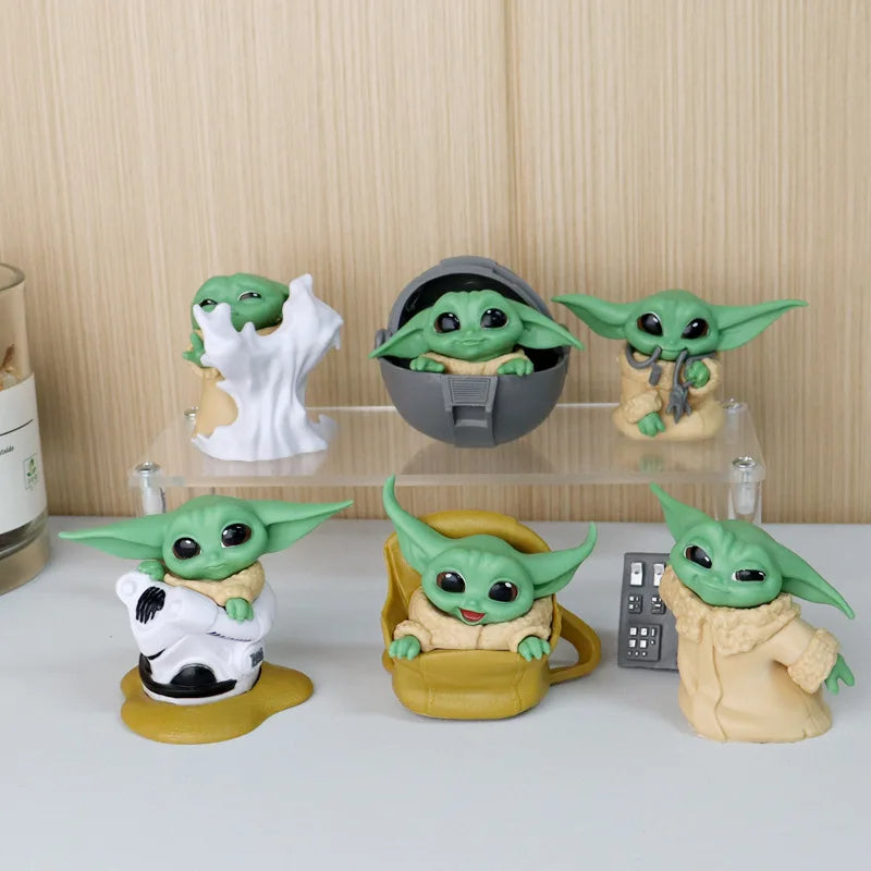 6 Pcs/Set The Child Yoda Baby 5-8cm Mini Figure 2 Style The Mandalorian Grogu Lovely Decoration Ornaments Gifts Royal Luxe Market
