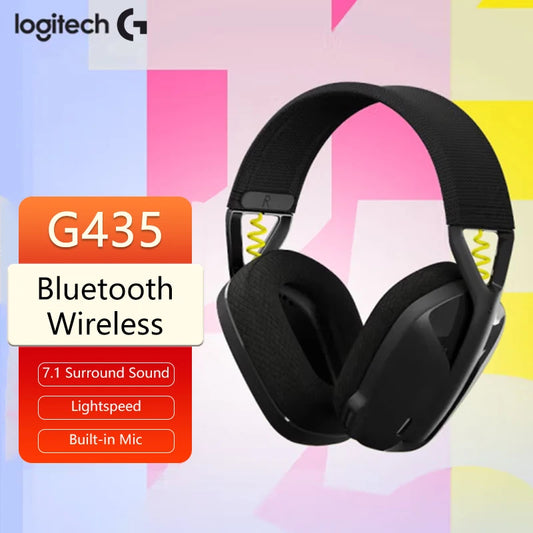 Logitech G435 LIGHTSPEED Bluetooth Wireless Gaming Headset Surround Sound Headphone Over-Ear For PC Laptop Games And Music Royal Luxe Market