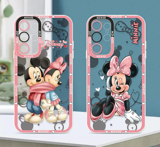 Love Minnie Mickey For Samsung Galaxy S24 S23 S22 S21 S20 Plus FE Ultra A52 A53 A54 Angel Eyes Transparent Phone Case Royal Luxe Market