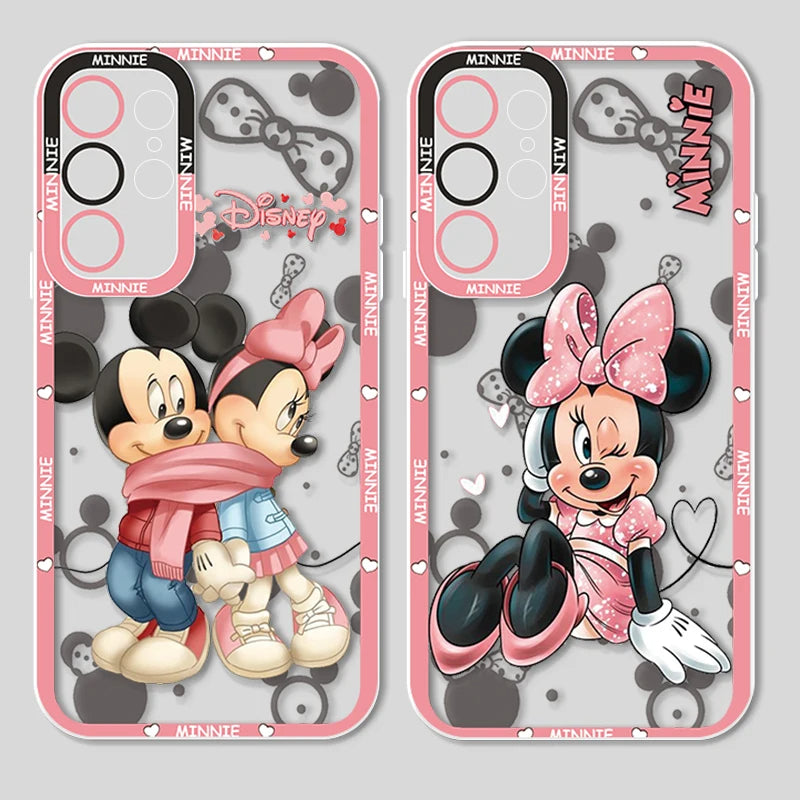 Love Minnie Mickey For Samsung Galaxy S24 S23 S22 S21 S20 Plus FE Ultra A52 A53 A54 Angel Eyes Transparent Phone Case Royal Luxe Market