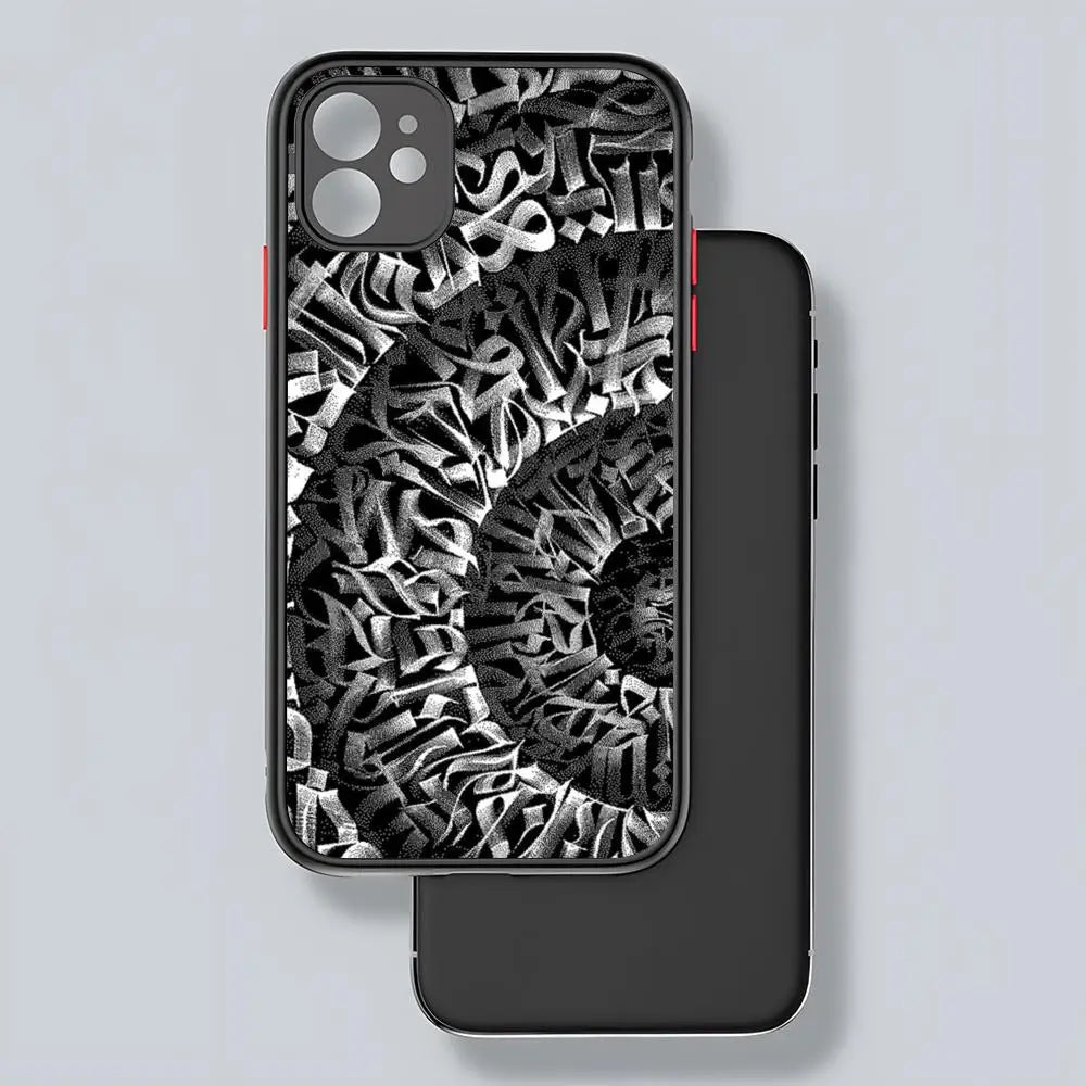 Pokras Lampas Graffiti Art Phone Case – Matte Transparent Back for iPhone 11-15 Pro Max Royal Luxe Market