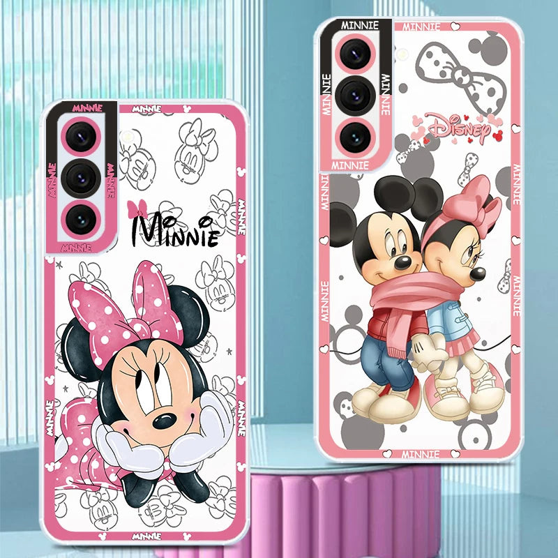 Love Minnie Mickey For Samsung Galaxy S24 S23 S22 S21 S20 Plus FE Ultra A52 A53 A54 Angel Eyes Transparent Phone Case Royal Luxe Market