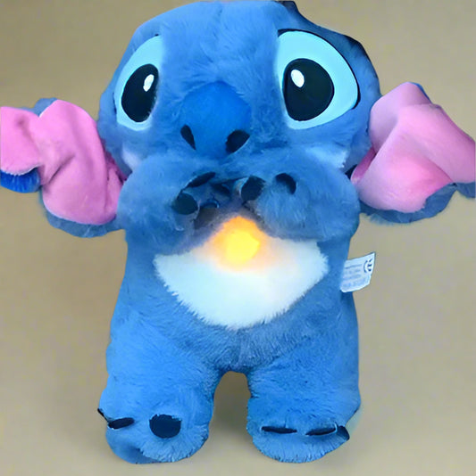 Lilo&Stitch Plush Doll Breath Child Peluche Kawaii Soothes Toy Anime Baby Music Light Sleep Toys Pink Stitch Kid Gifts - Royal Luxe Market