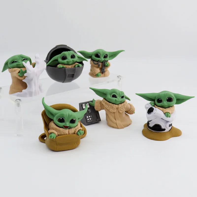 6 Pcs/Set The Child Yoda Baby 5-8cm Mini Figure 2 Style The Mandalorian Grogu Lovely Decoration Ornaments Gifts Royal Luxe Market
