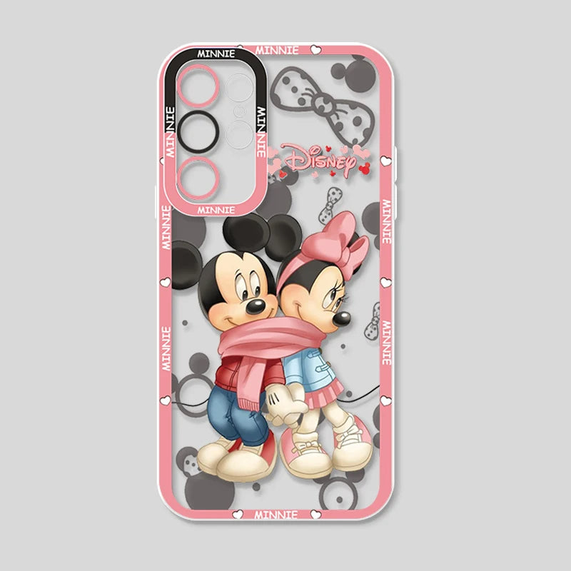 Love Minnie Mickey For Samsung Galaxy S24 S23 S22 S21 S20 Plus FE Ultra A52 A53 A54 Angel Eyes Transparent Phone Case Royal Luxe Market