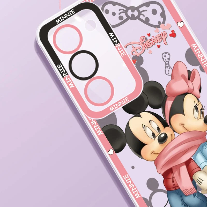 Love Minnie Mickey For Samsung Galaxy S24 S23 S22 S21 S20 Plus FE Ultra A52 A53 A54 Angel Eyes Transparent Phone Case Royal Luxe Market