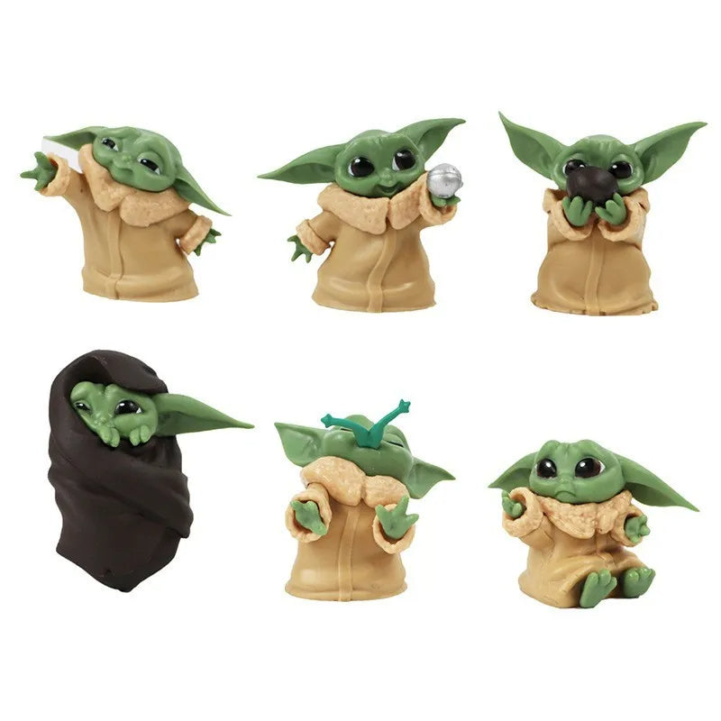 6 Pcs/Set The Child Yoda Baby 5-8cm Mini Figure 2 Style The Mandalorian Grogu Lovely Decoration Ornaments Gifts Royal Luxe Market