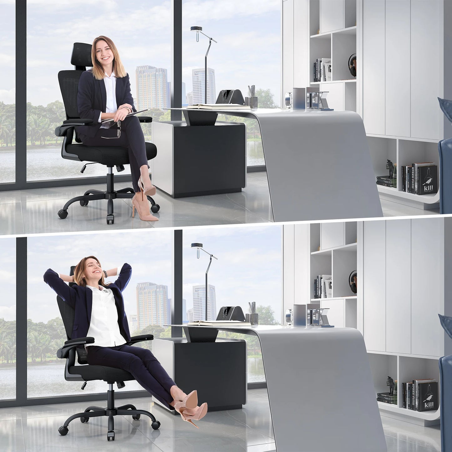 Ergonomic Office Mesh Chair, Liftable High Back Gaming Chair with 3D Lumbar Support, Swivel Desk Chair Seat Depth Adjustable Royal Luxe Market