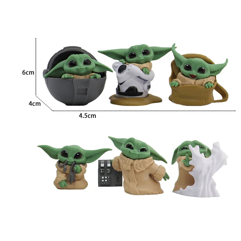 6 Pcs/Set The Child Yoda Baby 5-8cm Mini Figure 2 Style The Mandalorian Grogu Lovely Decoration Ornaments Gifts Royal Luxe Market