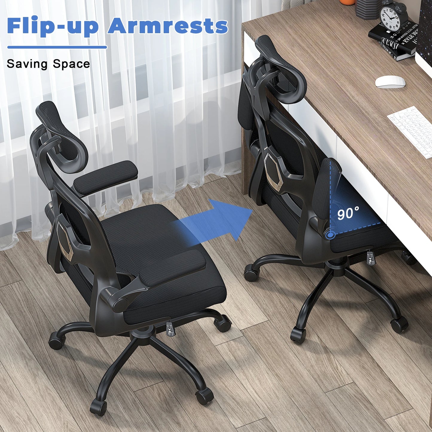 Ergonomic Office Mesh Chair, Liftable High Back Gaming Chair with 3D Lumbar Support, Swivel Desk Chair Seat Depth Adjustable Royal Luxe Market