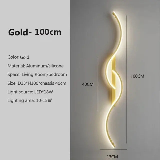 Modern LED Wall Lamp Minimalist Led Light Bedroom Bedside Long Strip Wall Sconces Living Room Home Indoor Lighting Fixture Royal Luxe Market