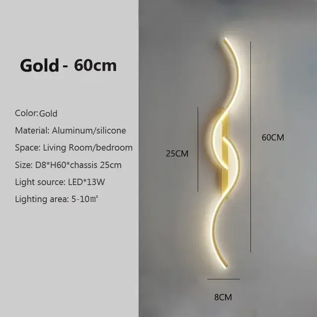 Modern LED Wall Lamp Minimalist Led Light Bedroom Bedside Long Strip Wall Sconces Living Room Home Indoor Lighting Fixture Royal Luxe Market