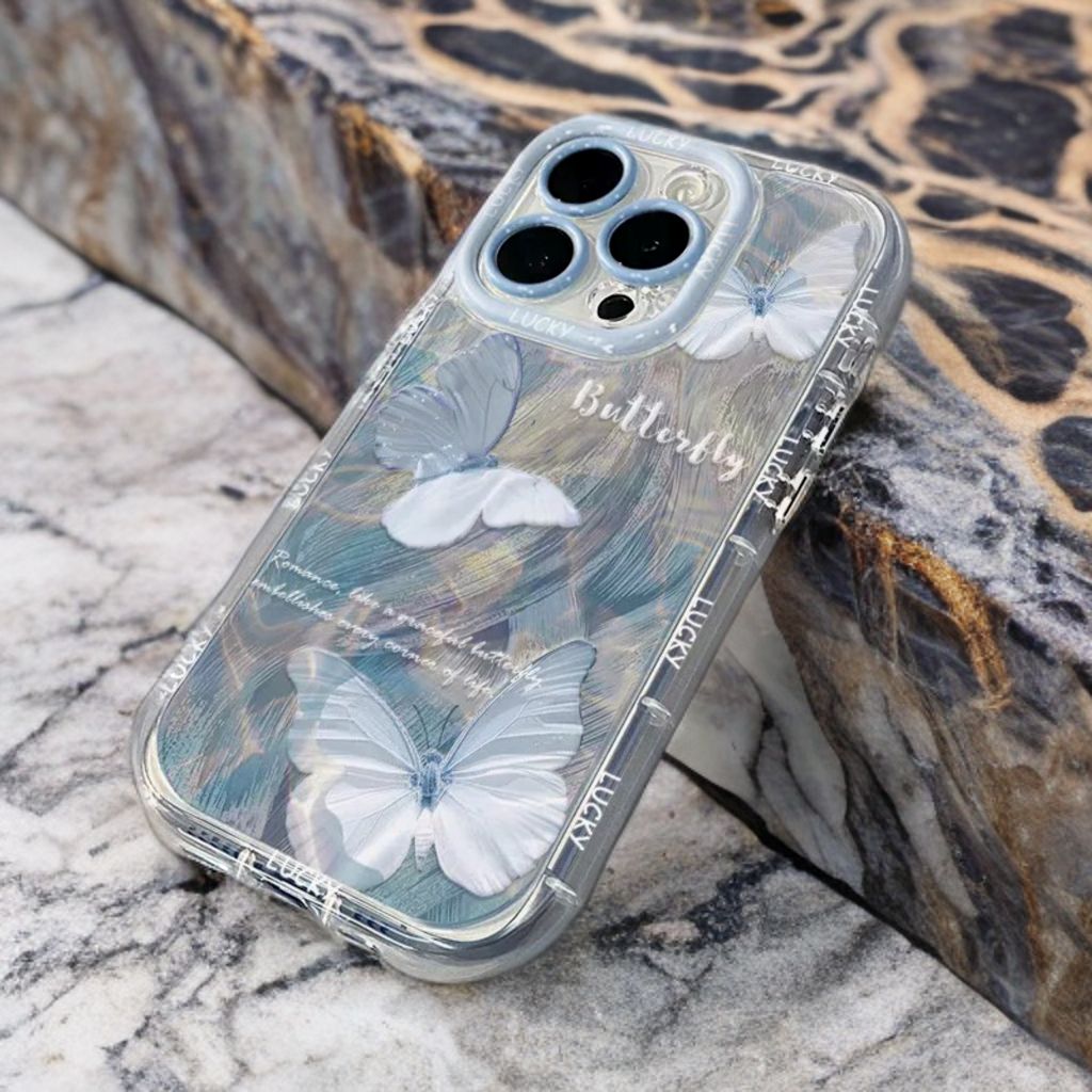 Butterfly Phone Case For iPhone 15 Funda iPhone 11 13 14 12 16 Pro Max XR X Xs 7 8 Plus 6 SE 15pro 13pro Silicone Soft TPU Cover Royal Luxe Market