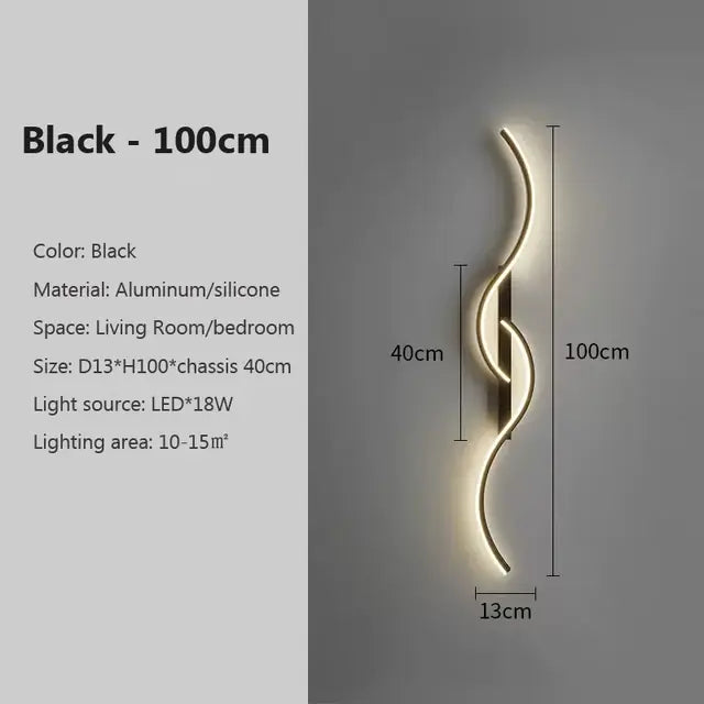 Modern LED Wall Lamp Minimalist Led Light Bedroom Bedside Long Strip Wall Sconces Living Room Home Indoor Lighting Fixture Royal Luxe Market
