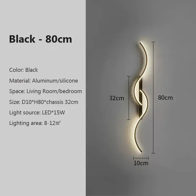 Modern LED Wall Lamp Minimalist Led Light Bedroom Bedside Long Strip Wall Sconces Living Room Home Indoor Lighting Fixture Royal Luxe Market
