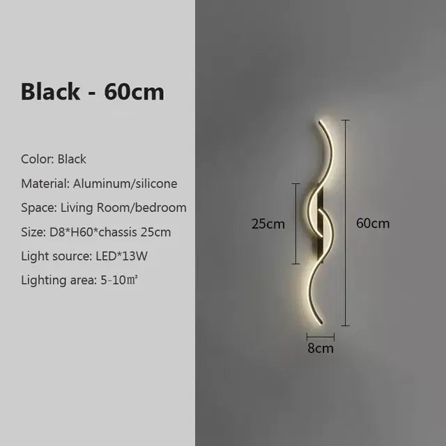 Modern LED Wall Lamp Minimalist Led Light Bedroom Bedside Long Strip Wall Sconces Living Room Home Indoor Lighting Fixture Royal Luxe Market