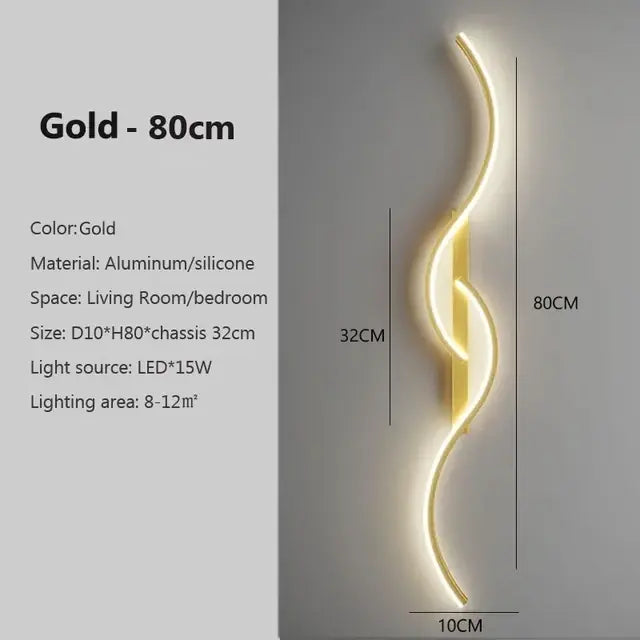 Modern LED Wall Lamp Minimalist Led Light Bedroom Bedside Long Strip Wall Sconces Living Room Home Indoor Lighting Fixture Royal Luxe Market