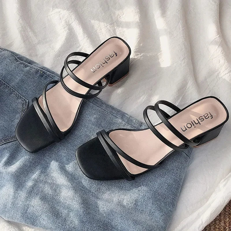 Women High Heel Sandals Summer Casual Female Shoes Woman Square Heel Open Toe Ankle Strap Ladies Sandalias Wedge Shoe Royal Luxe Market