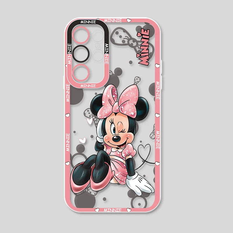 Love Minnie Mickey For Samsung Galaxy S24 S23 S22 S21 S20 Plus FE Ultra A52 A53 A54 Angel Eyes Transparent Phone Case Royal Luxe Market