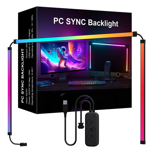 Smart Ambient TV PC Display Sync Computer Monitor Backlight LED Strip Light RGB Color DIY Game Holiday Atmosphere Decor Lamp - Royal Luxe Market