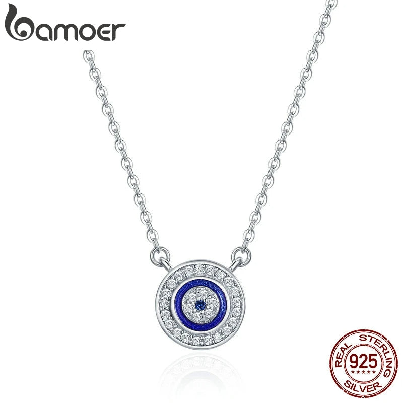 925 Sterling Silver Blue Lucky Eye Guardian Eye Pendant Necklace for Women Clear CZ Fine Jewelry SCN165 Royal Luxe Market