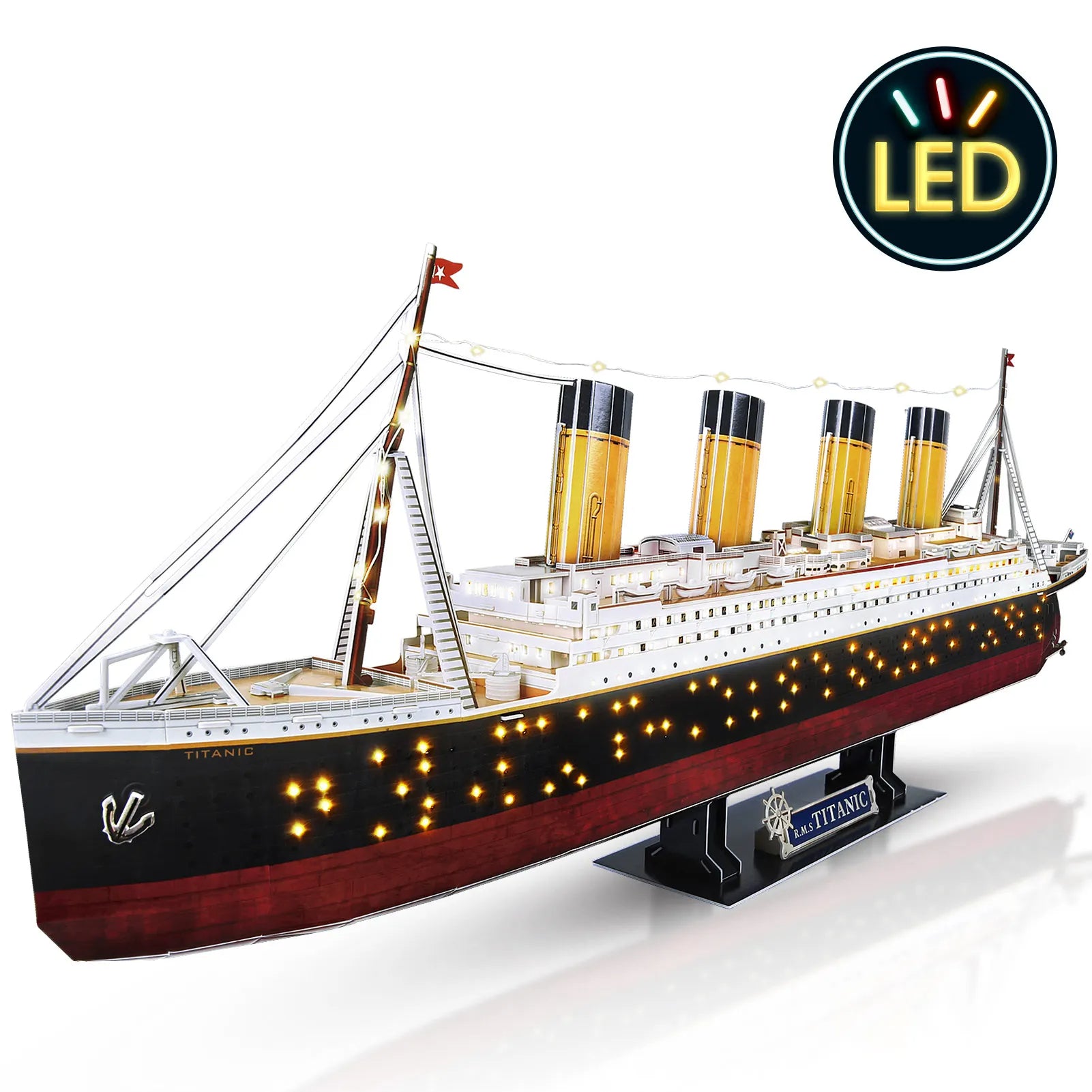 Titanic 3D LED Puzzles for Adults 88 CM 266 Pieces,Titanic Toys for Adults Teens, Home Decor Birthday Gifts Adults Easter Gifts - Royal Luxe Market