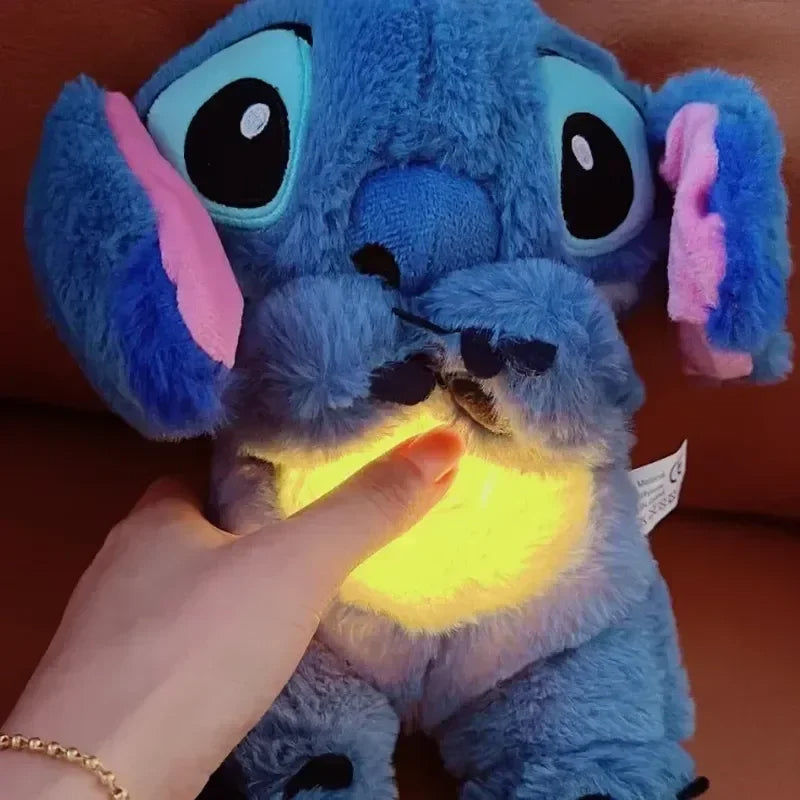 Lilo&Stitch Plush Doll Breath Child Peluche Kawaii Soothes Toy Anime Baby Music Light Sleep Toys Pink Stitch Kid Gifts - Royal Luxe Market