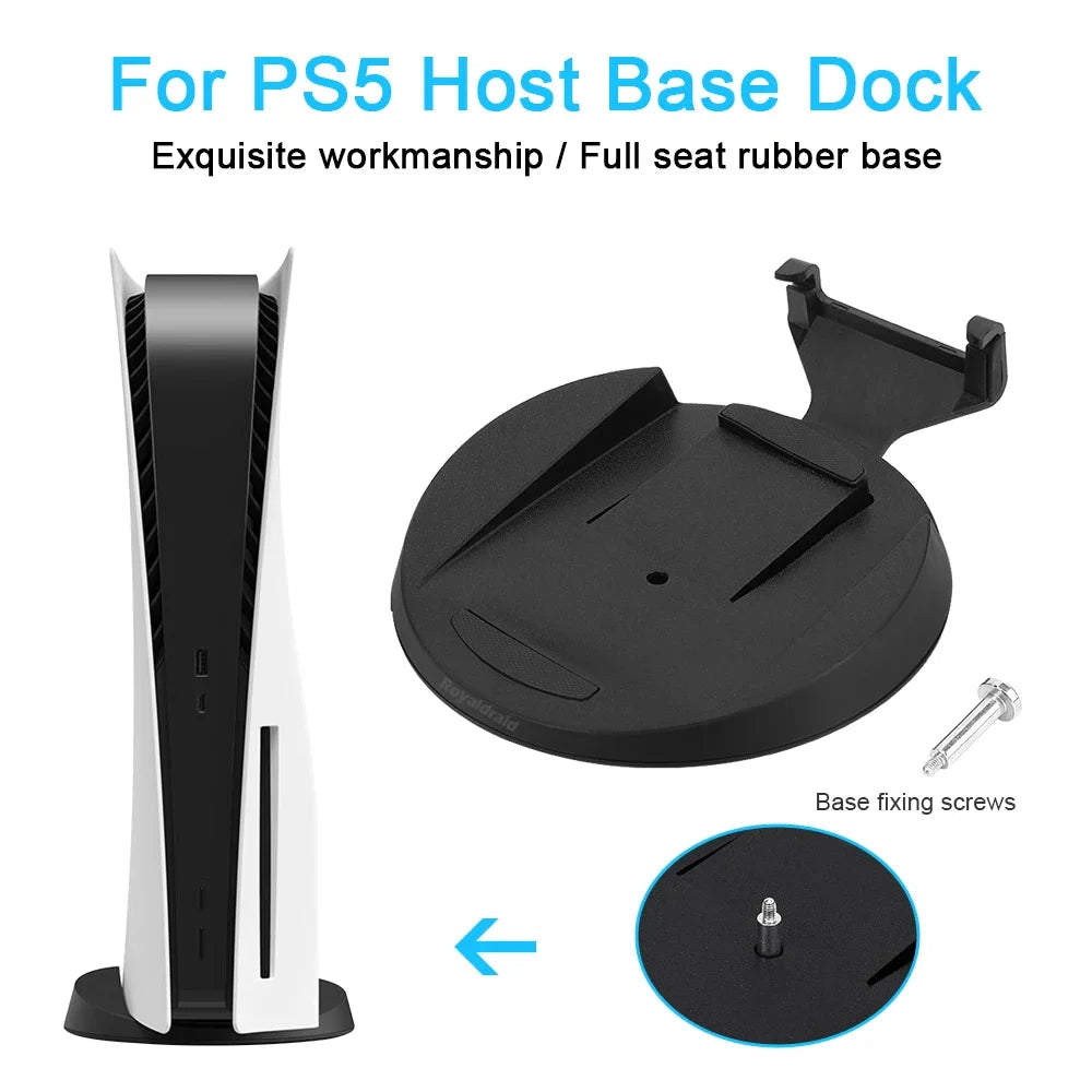 NEW 2 IN 1 Vertical Stand Holder Game Console Dock Mount Bracket Base Support with Fixing Screw For PS5 Game Console Accessories Royal Luxe Market