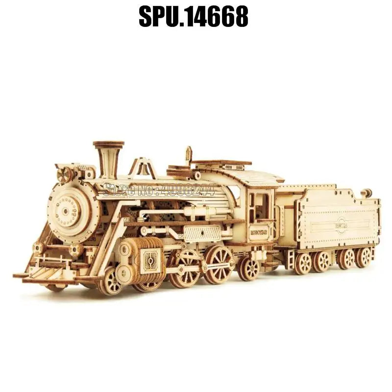 3d Wooden Puzzle Toys Steam Train Model Building Kits For Teens Adult Royal Luxe Market