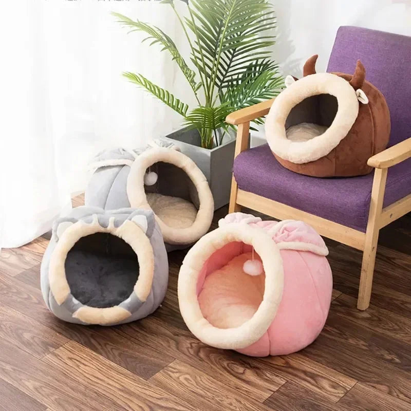 Cat Bed House Kennel Nest Round Pets Sleeping Cave Kitten Beds Pet Basket Cozy Kitten Lounger Cushion Cat House Tent Dog House Royal Luxe Market