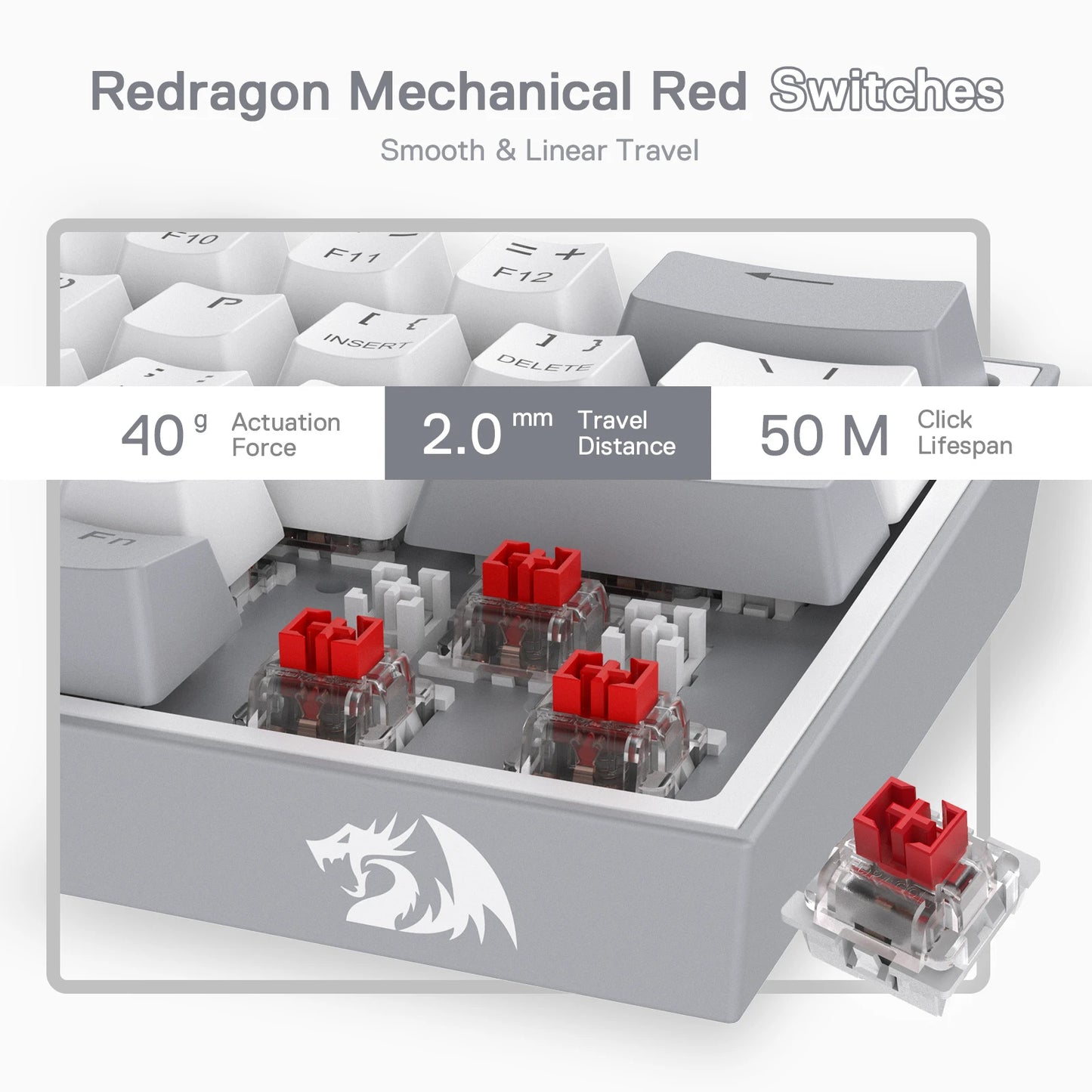 Redragon K617 Fizz 60% Wired RGB Gaming Keyboard, 61 Keys Hot-Swap Compact Mechanical Keyboard Red Switch Royal Luxe Market