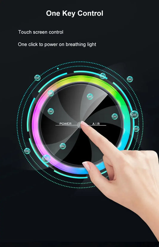 Air Purifier Devices for Car with Usb Colorful Night Light Touch Screen Multi-layer filter Odor Removal Negative Ions Generator Royal Luxe Market