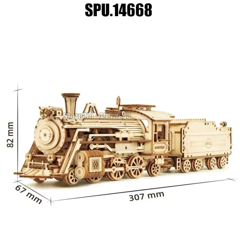 3d Wooden Puzzle Toys Steam Train Model Building Kits For Teens Adult Royal Luxe Market