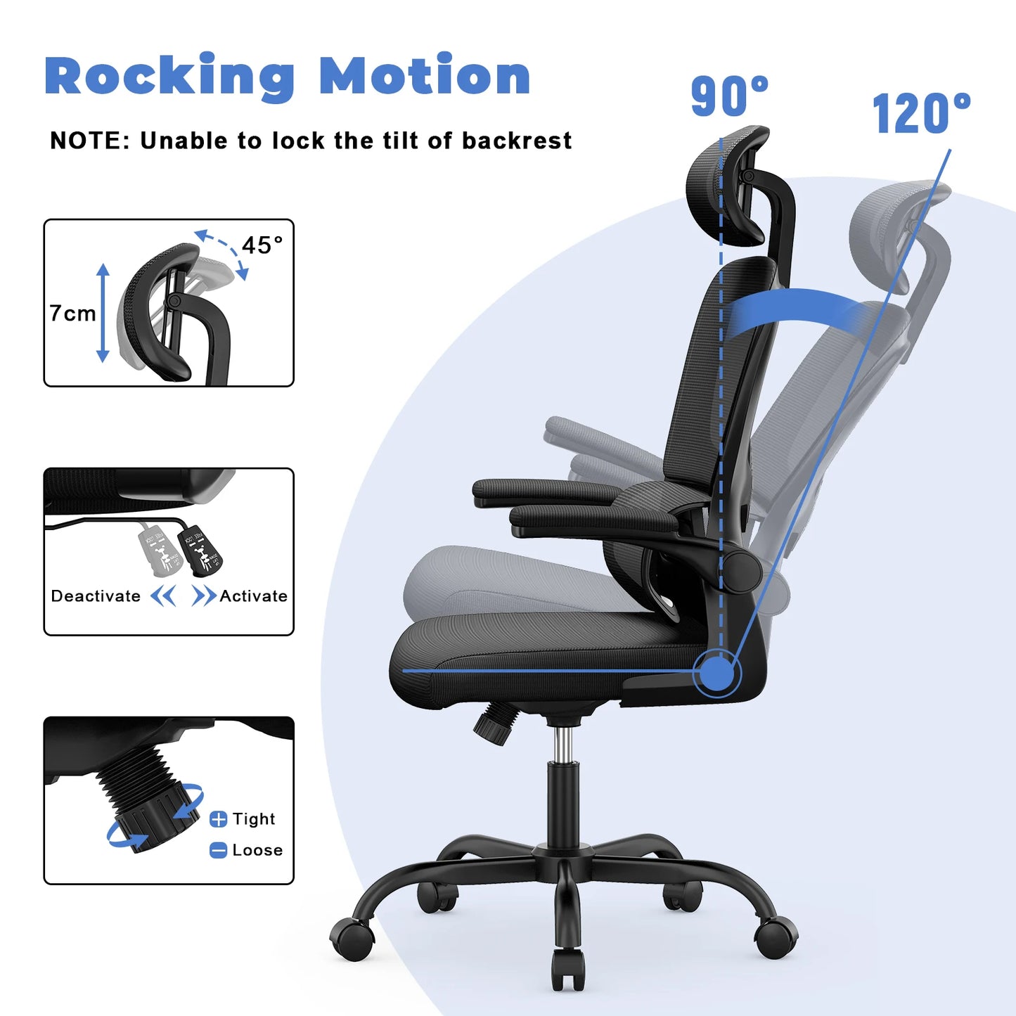 Ergonomic Office Mesh Chair, Liftable High Back Gaming Chair with 3D Lumbar Support, Swivel Desk Chair Seat Depth Adjustable Royal Luxe Market