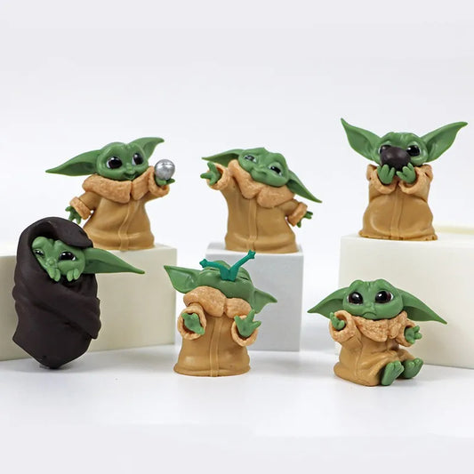 6 Pcs/Set The Child Yoda Baby 5-8cm Mini Figure 2 Style The Mandalorian Grogu Lovely Decoration Ornaments Gifts Royal Luxe Market