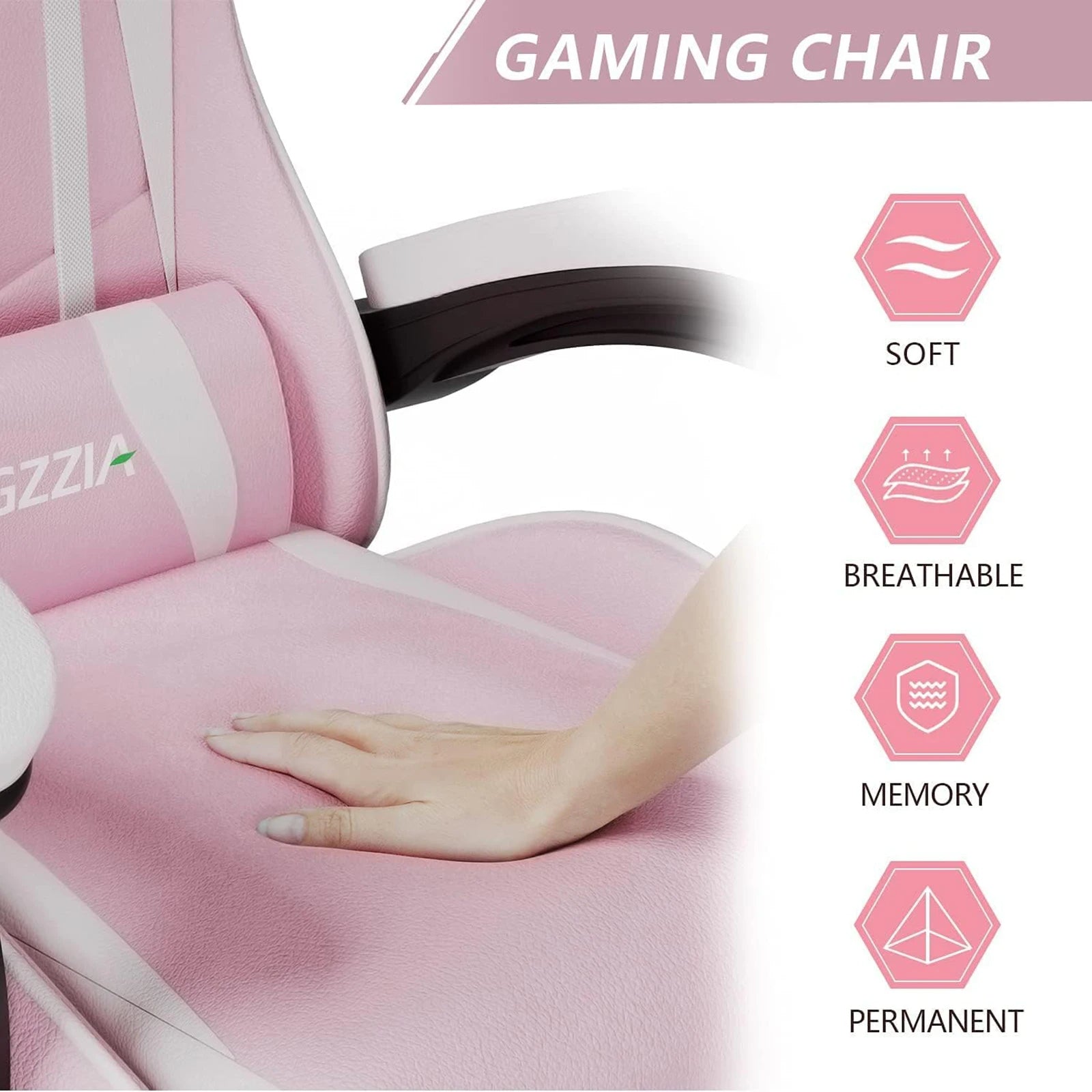 Ergonomic Gaming Chair Gamer Chairs with Lumbar Cushion + Headrest, Height-Adjustable Computer Office Chair for Girls, Boys Royal Luxe Market