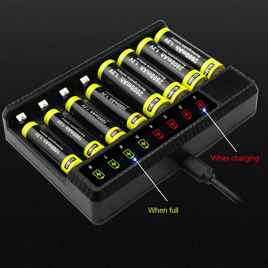 Intelligent Smart Battery Charger LED Display for 1.2V AA/AAA NiMH Rechargeable Batteries 8 Slots Ni-MH Battery Charger Royal Luxe Market