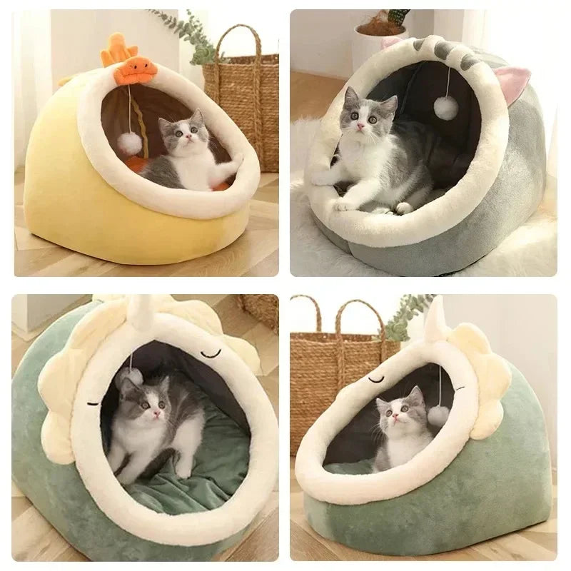 Cat Bed House Kennel Nest Round Pets Sleeping Cave Kitten Beds Pet Basket Cozy Kitten Lounger Cushion Cat House Tent Dog House Royal Luxe Market