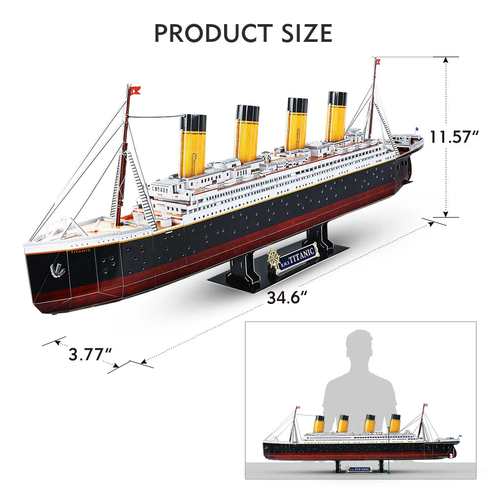 Titanic 3D LED Puzzles for Adults 88 CM 266 Pieces,Titanic Toys for Adults Teens, Home Decor Birthday Gifts Adults Easter Gifts - Royal Luxe Market