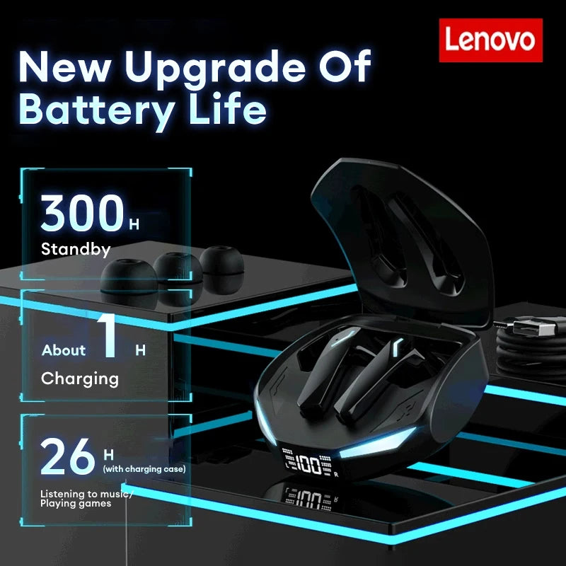 New Lenovo GM2 PRO MAX Wireless Bluetooth 5.4 Earphones LED Digital Display Waterproof Earbuds Noise Cancelling Gaming Headset Royal Luxe Market