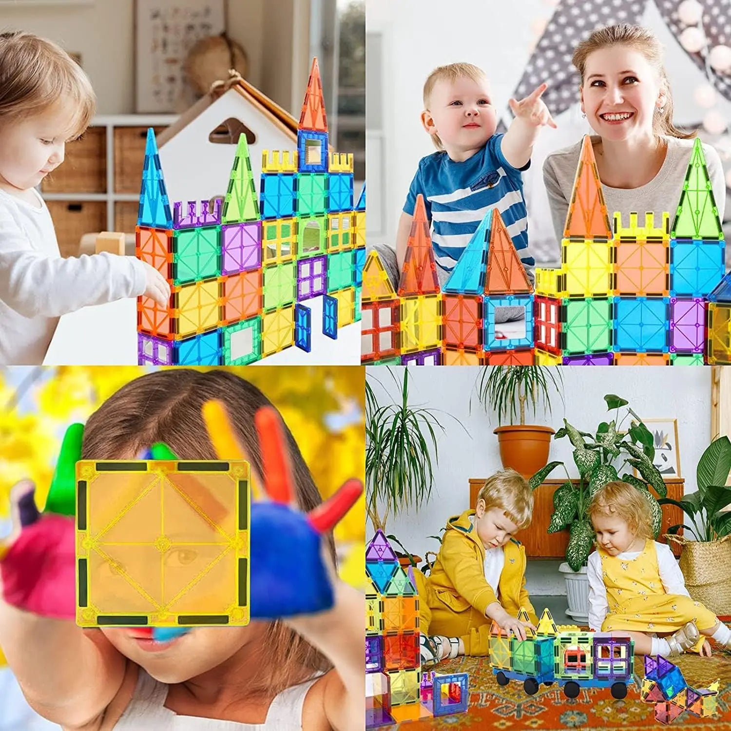 Educational Toys Magnetic Building Blocks Children DIY Construction Sets Star Diamond Magnetic Tiles for Kids Christmas Gift - Royal Luxe Market