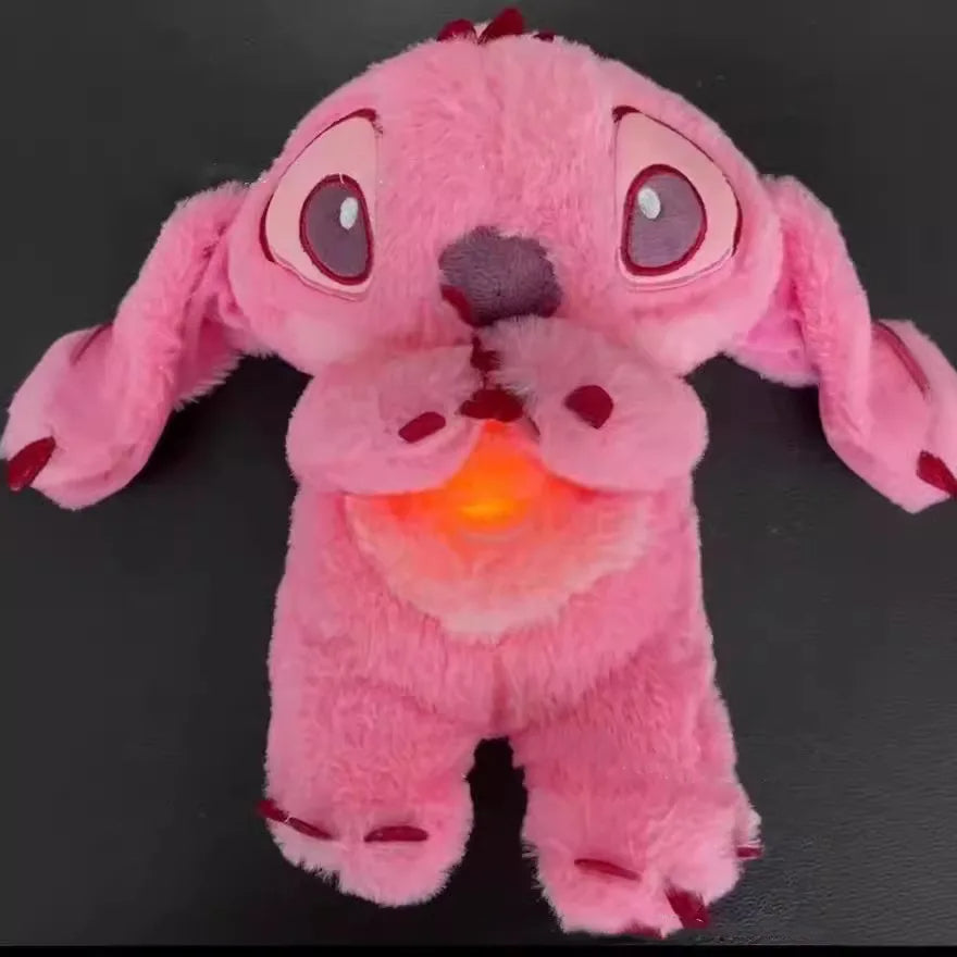 Lilo&Stitch Plush Doll Breath Child Peluche Kawaii Soothes Toy Anime Baby Music Light Sleep Toys Pink Stitch Kid Gifts - Royal Luxe Market