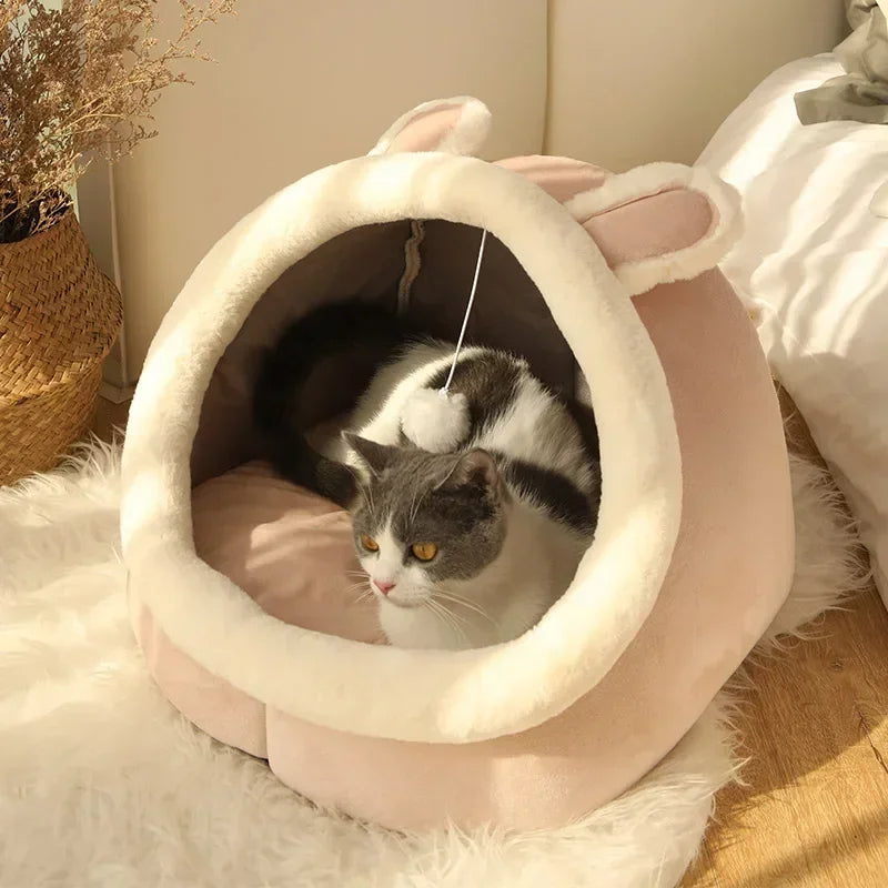 Cat Bed House Kennel Nest Round Pets Sleeping Cave Kitten Beds Pet Basket Cozy Kitten Lounger Cushion Cat House Tent Dog House Royal Luxe Market